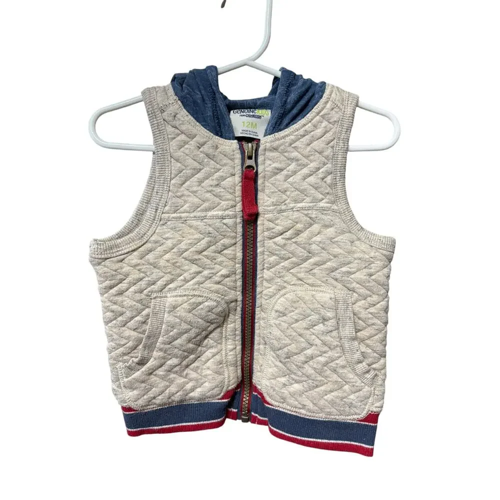 Hooded Zip Up Sweater Vest - OshKosh B'Gosh - 12mo